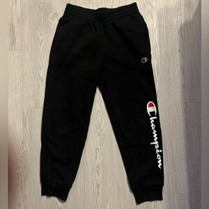 Champion Kids Black Sweatpants with Logo